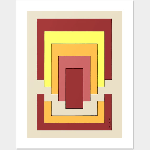 Rectangle Abstract Multicolor (70s Style) Wall Art by AzureLionProductions